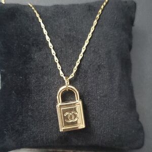 Gold Lock Pendant Necklace